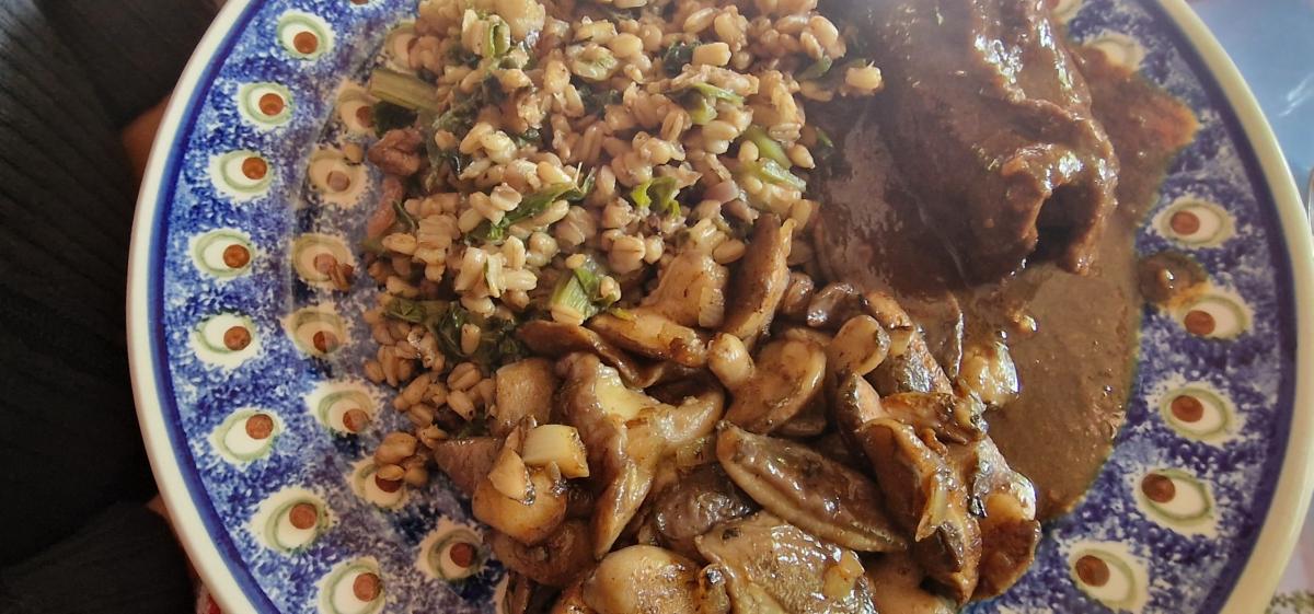 Lunch with mushrooms